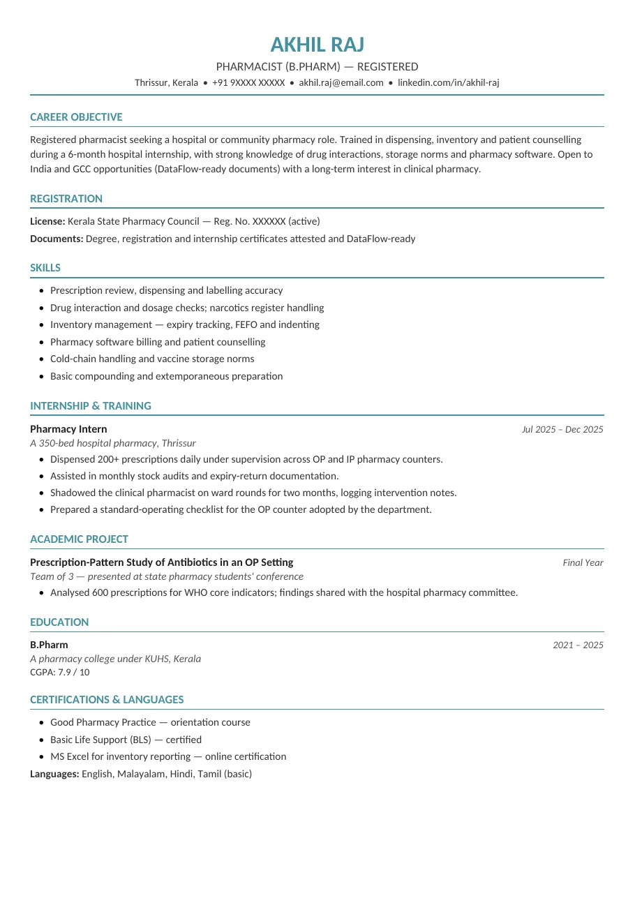 Allied Health Fresh resume template preview